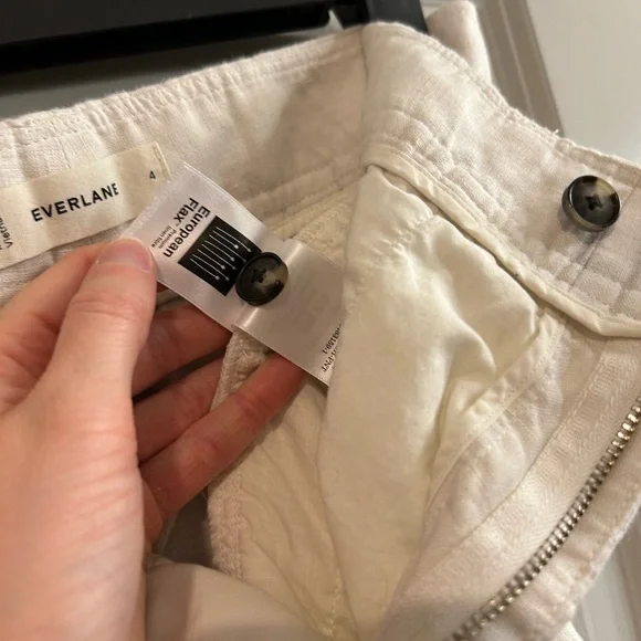 Everlane Light Cream Linen Trousers - Picture 5 of 6